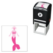 Tampon Auto-encreur Jolie sirène d'Imaginaire rose (En situation)