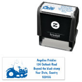 Tampon Auto-encreur Jolie vache heureuse conduisant un dessin animé de (En situation)