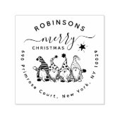 Tampon Auto-encreur Jolly Christmas Gnomes Family Return Adresse (Design)