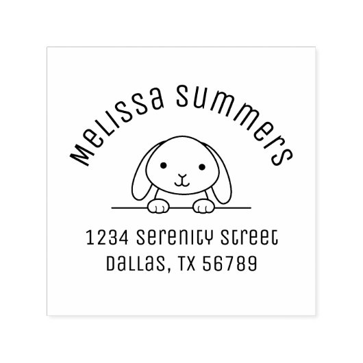 Tampon Auto-encreur Jote Lapin Lapin Peeking Arch Adresse 2 (Design)