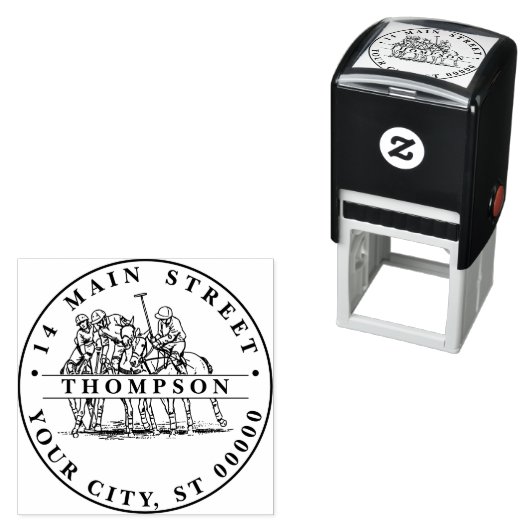 Tampon Auto-encreur Joueurs Polo En Chase - Match Polo (En situation)