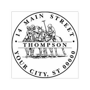 Tampon Auto-encreur Joueurs Polo En Chase - Match Polo