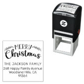 Tampon Auto-encreur Joyeuse adresse de retour de Noël (En situation)