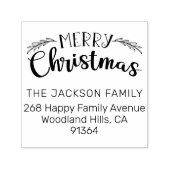 Tampon Auto-encreur Joyeuse adresse de retour de Noël (Design)