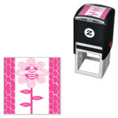 Tampon Auto-encreur Joyeuse Bee Day Girl rose Anniversaire Bumblebee (En situation)