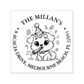 Tampon Auto-encreur joyeuse fête chiot thème amoureux (Design)