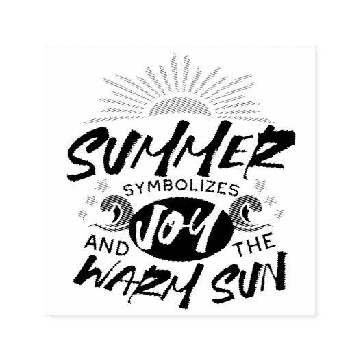 Tampon Auto-encreur Joyeuses Bliss d'été - Citation Soleil Chaud (Design)