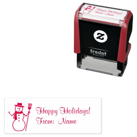 Tampon Auto-encreur Joyeuses vacances Snowman Noël Conseils Cadeaux Ca (En situation)
