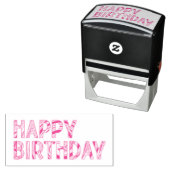 Tampon Auto-encreur Joyeux anniversaire rayé Super coloré (En situation)