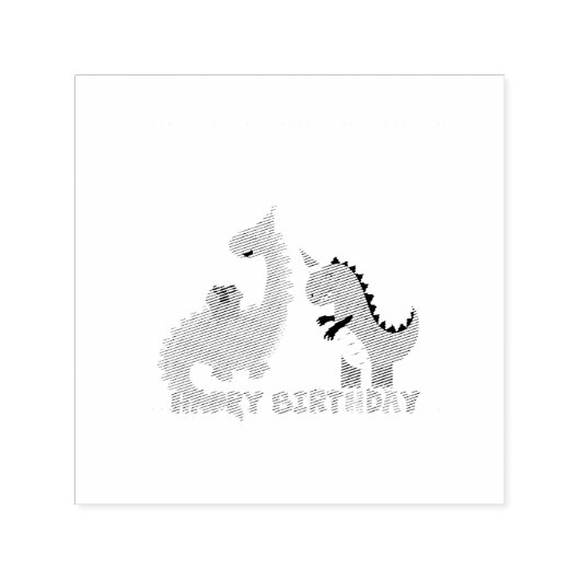 Tampon Auto-encreur Joyeux anniversaire saurus (Design)