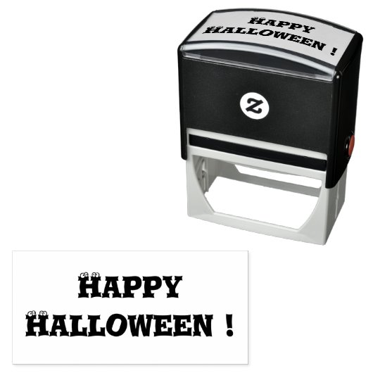 Tampon Auto-encreur Joyeux Halloween Party Entrée ou traitement (En situation)