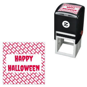 Tampon Auto-encreur Joyeux Halloween / Texte personnalisé avec motif