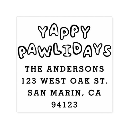 Tampon Auto-encreur Joyeux Jaune Pawlidays Chien Animaux de Compagnie (Design)
