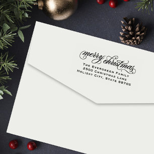 Tampon Auto-encreur Joyeux Noël Adresse de Retour Élégant
