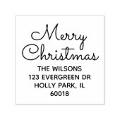 Tampon Auto-encreur Joyeux Noël Chic Simple Script Retourner Adresse (Design)