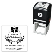 Tampon Auto-encreur Joyeux Noël De Nom De Famille Adresse De Retour (En situation)
