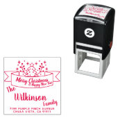 Tampon Auto-encreur Joyeux Noël Écriture au ruban (En situation)