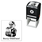 Tampon Auto-encreur Joyeux Noël Éffrayant Squelette gothique (En situation)