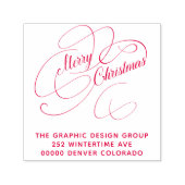 Tampon Auto-encreur Joyeux Noël élégant script de retour adresse (Design)