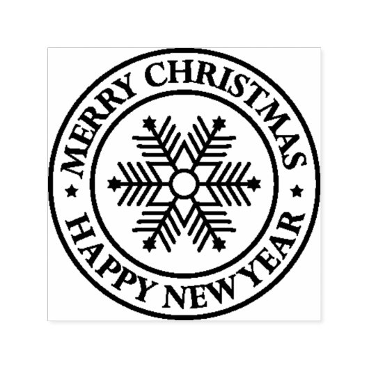 Tampon Auto-encreur Joyeux Noël et une bonne année ! (Design)