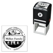 Tampon Auto-encreur Joyeux Noël familial thème Père Noël (En situation)