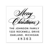 Tampon Auto-encreur Joyeux Noël Flouri Script Retourner Adresse (Design)