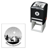 Tampon Auto-encreur Joyeux Noël hiver scène (En situation)
