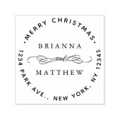 Tampon Auto-encreur Joyeux Noël Holiday Adresse de retour (Design)