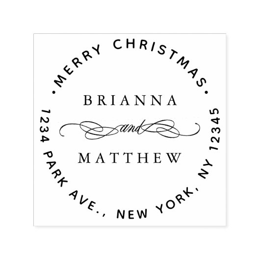 Tampon Auto-encreur Joyeux Noël Holiday Adresse de retour (Design)