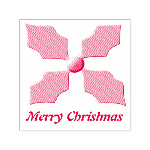 Tampon Auto-encreur Joyeux Noël Holly Custom Self-Inking Timbre