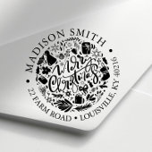 Tampon Auto-encreur Joyeux Noël Jour férié Script mignon Adresse de re