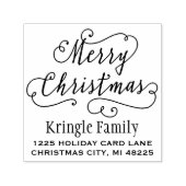 Tampon Auto-encreur Joyeux Noël Joyeux Script Retourner Adresse (Design)