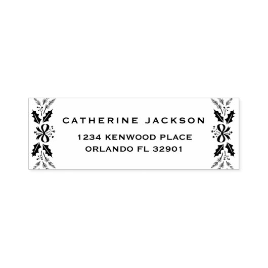 Tampon Auto-encreur Joyeux Noël moderne Script retour Adresse (Design)