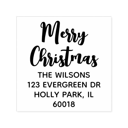 Tampon Auto-encreur Joyeux Noël moderne Script retour Adresse (Design)