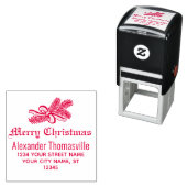 Tampon Auto-encreur Joyeux Noël Nom botanique Adresse de retour (En situation)