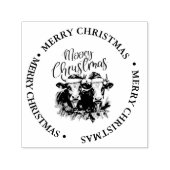 Tampon Auto-encreur Joyeux Noël Pays Vache thème (Design)