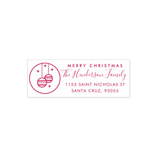 Tampon Auto-encreur Joyeux Noël personnalisés Nom de famille Adresse d (Design)