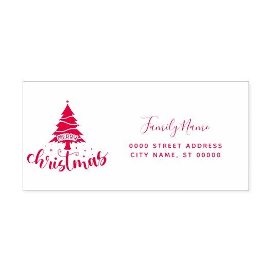 Tampon Auto-encreur Joyeux Noël Retour Adresse Timbre auto-encastré (Design)