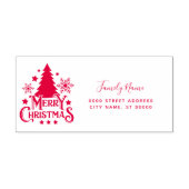 Tampon Auto-encreur Joyeux Noël Retour Adresse Timbre auto-encastré (Design)