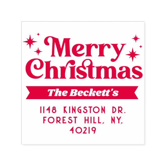 Tampon Auto-encreur Joyeux Noël Retro Super (Design)