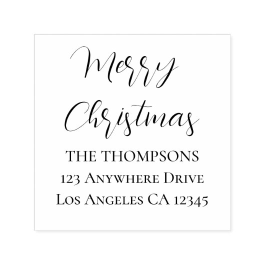 Tampon Auto-encreur Joyeux Noël Script Nom de retour Adresse (Design)