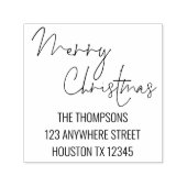 Tampon Auto-encreur Joyeux Noël Script Nom de retour Adresse (Design)