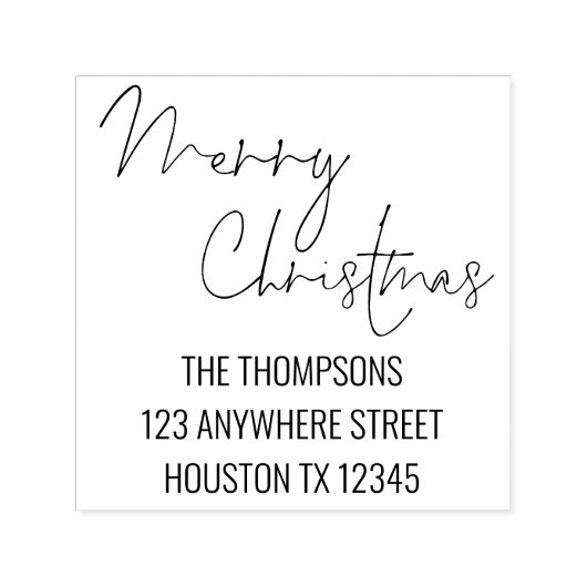 Tampon Auto-encreur Joyeux Noël Script Nom de retour Adresse (Design)