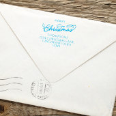 Tampon Auto-encreur Joyeux Noël Simple Calligraphie Adresse de retour