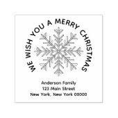 Tampon Auto-encreur Joyeux Noël Snowflake Holiday Adresse de retour (Design)