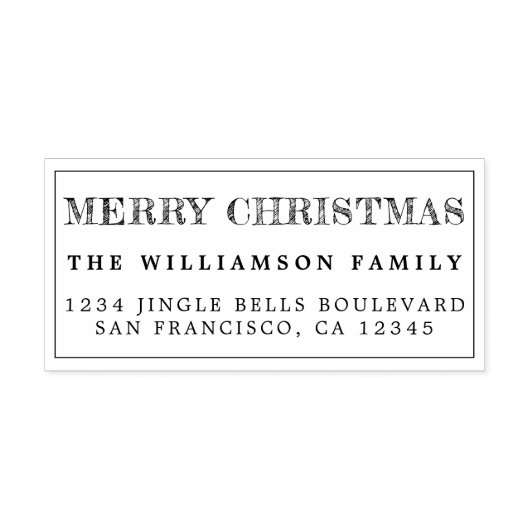 Tampon Auto-encreur Joyeux Noël Vert Adresse de retour (Design)