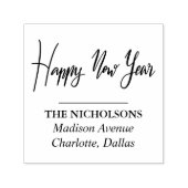 Tampon Auto-encreur Joyeux Nouvel An Jour de Script manuscrit (Design)