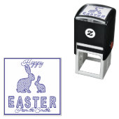 Tampon Auto-encreur Joyeux Pâques - lapins piqués (En situation)