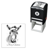 Tampon Auto-encreur Joyeux petit âne de Noël, coutume (En situation)