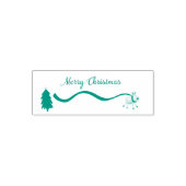 Tampon Auto-encreur Joyeux rennes de Noël en vert (Design)